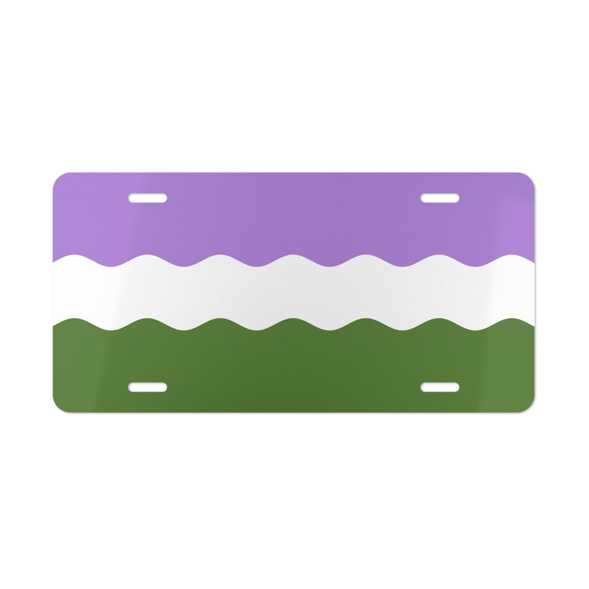 Genderqueer Flag Ripple Vanity License Plate: Wavey Design for Cars