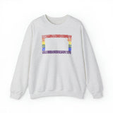 Kansas Pride Flag Sweater: Rainbow LGBTQ+ State Silhouette Distressed Sweatshirt