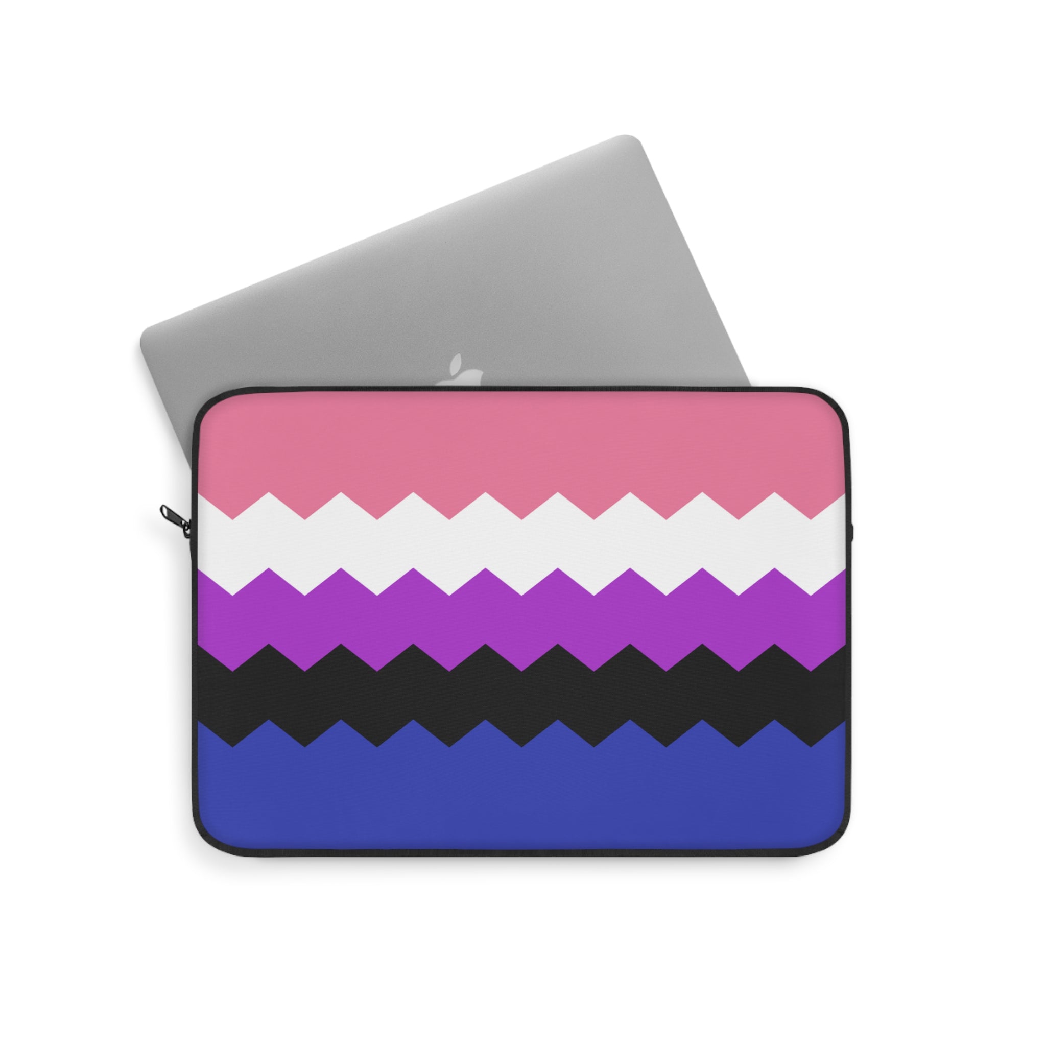 Genderfluid Pride Flag Laptop Sleeve: Wavey Print Protective Case