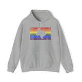 Texas Pride Flag Hoodie: Rainbow LGBTQ+ State Silhouette Distressed Hooded Sweatshirt