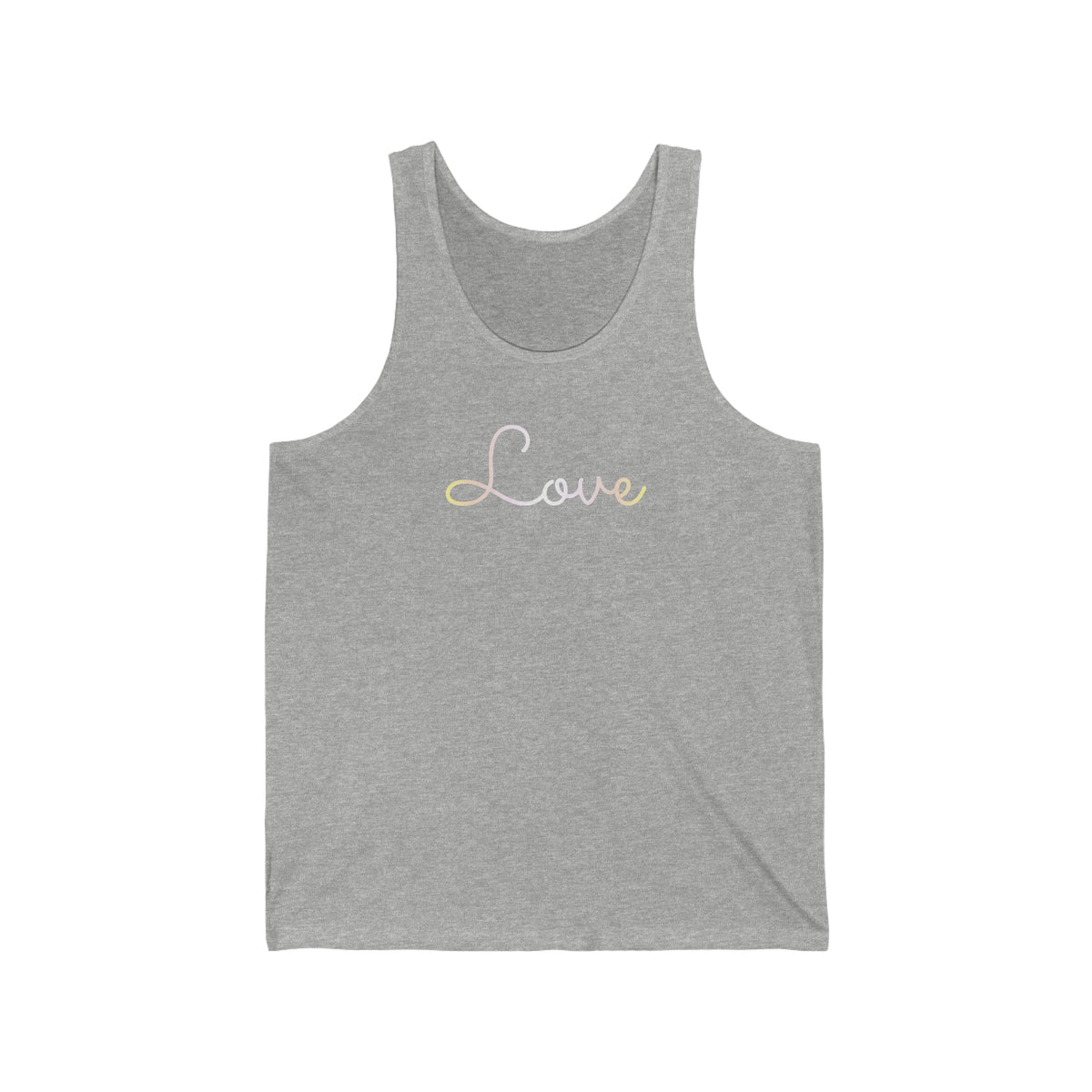 Pangender Love Script Tank: Subtly Elegant Pride Tank-Top