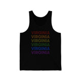 Virginia LGBTQ+ Pride Flag, Faded Black Tank-Top