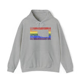 Oklahoma Pride Flag Hoodie: Rainbow LGBTQ+ State Silhouette Distressed Hooded Sweatshirt