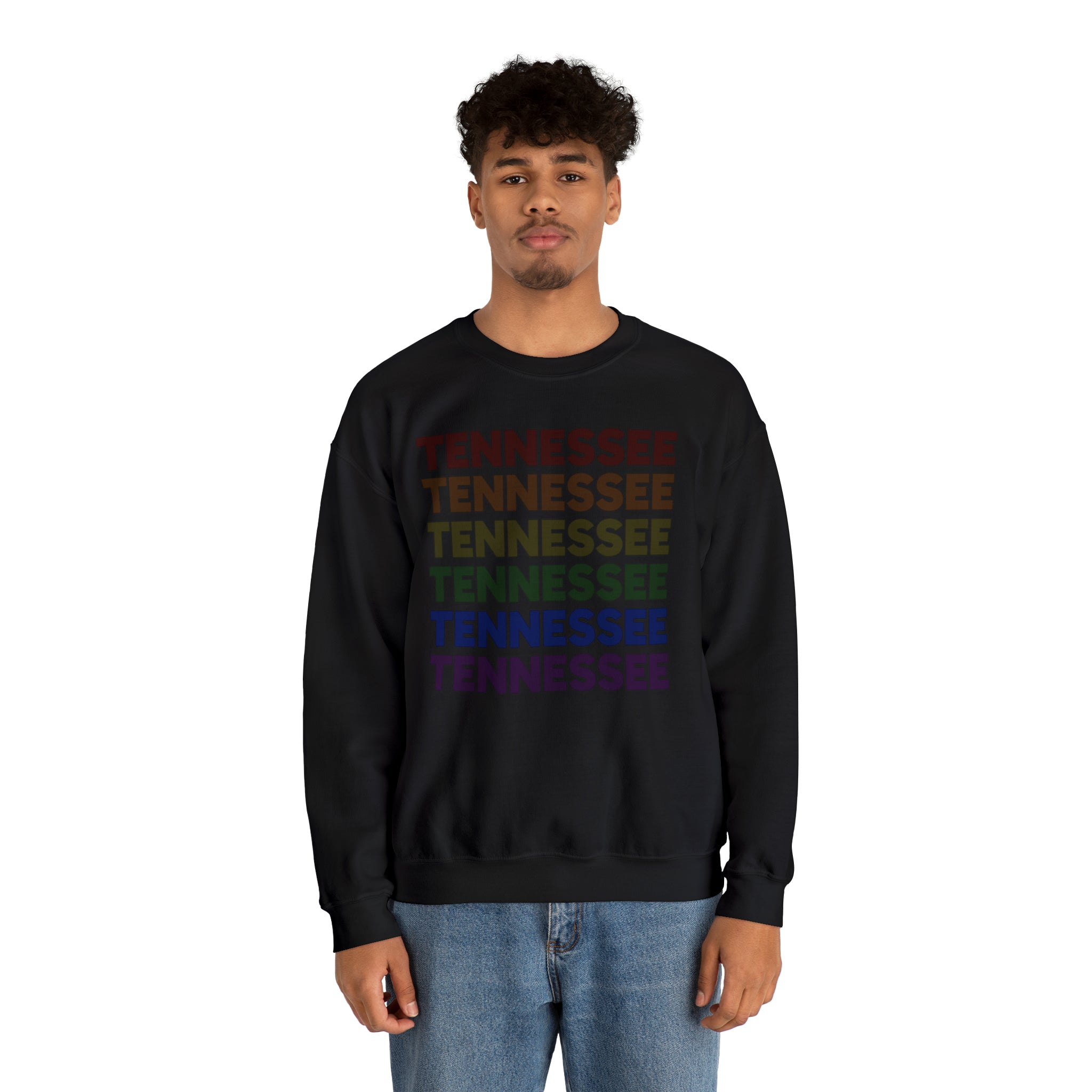 Tennessee LGBTQ+ Pride Flag, Faded Black Sweater