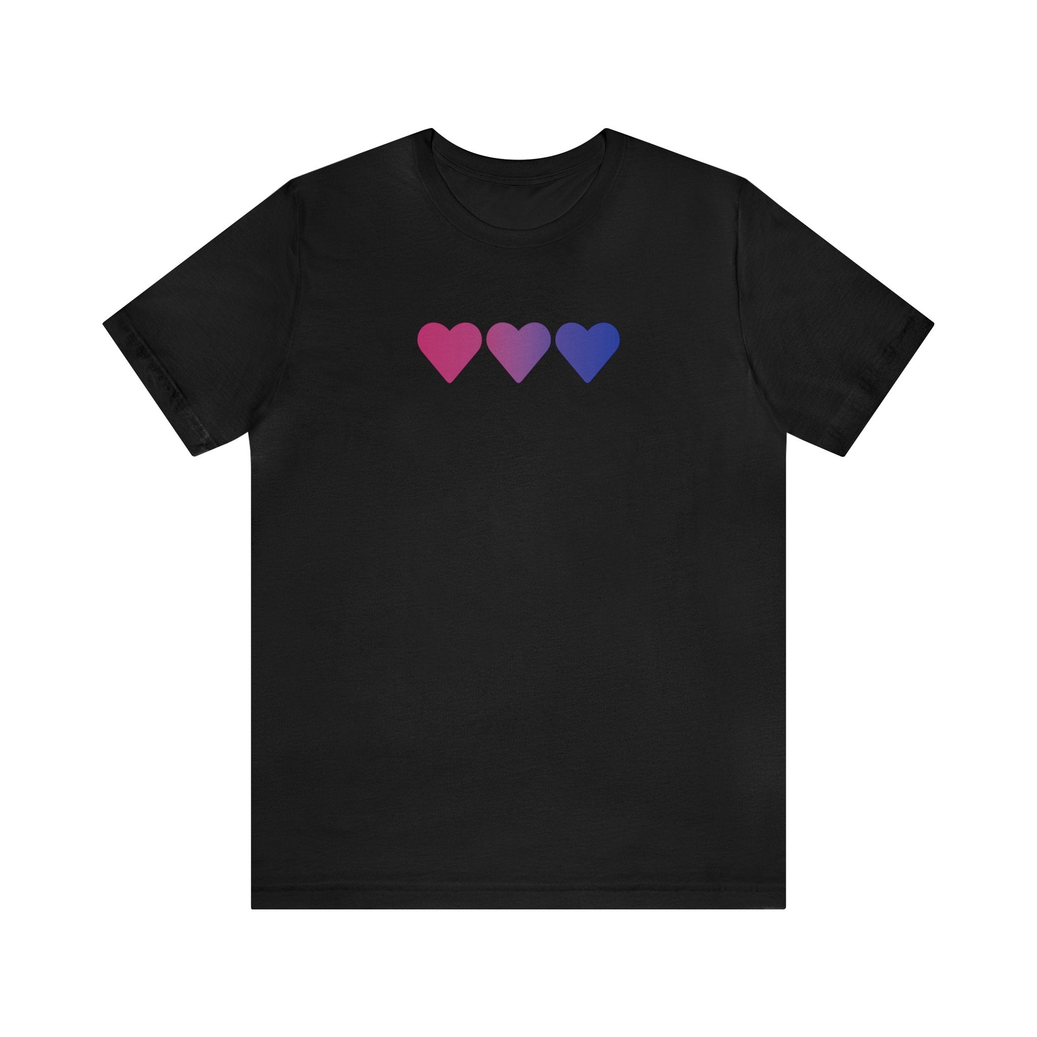 Bisexual Flag Hearts T-Shirt: Pride LGBTQ+ Gradient Design