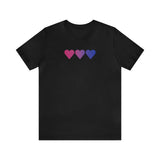 Bisexual Flag Hearts T-Shirt: Pride LGBTQ+ Gradient Design