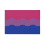 Bisexual Pride Flag Magnet: Ripple Rectangle Button for Fridge