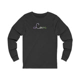 Genderqueer Love Script Long Sleeve T-Shirt: Subtly Elegant Pride Tee