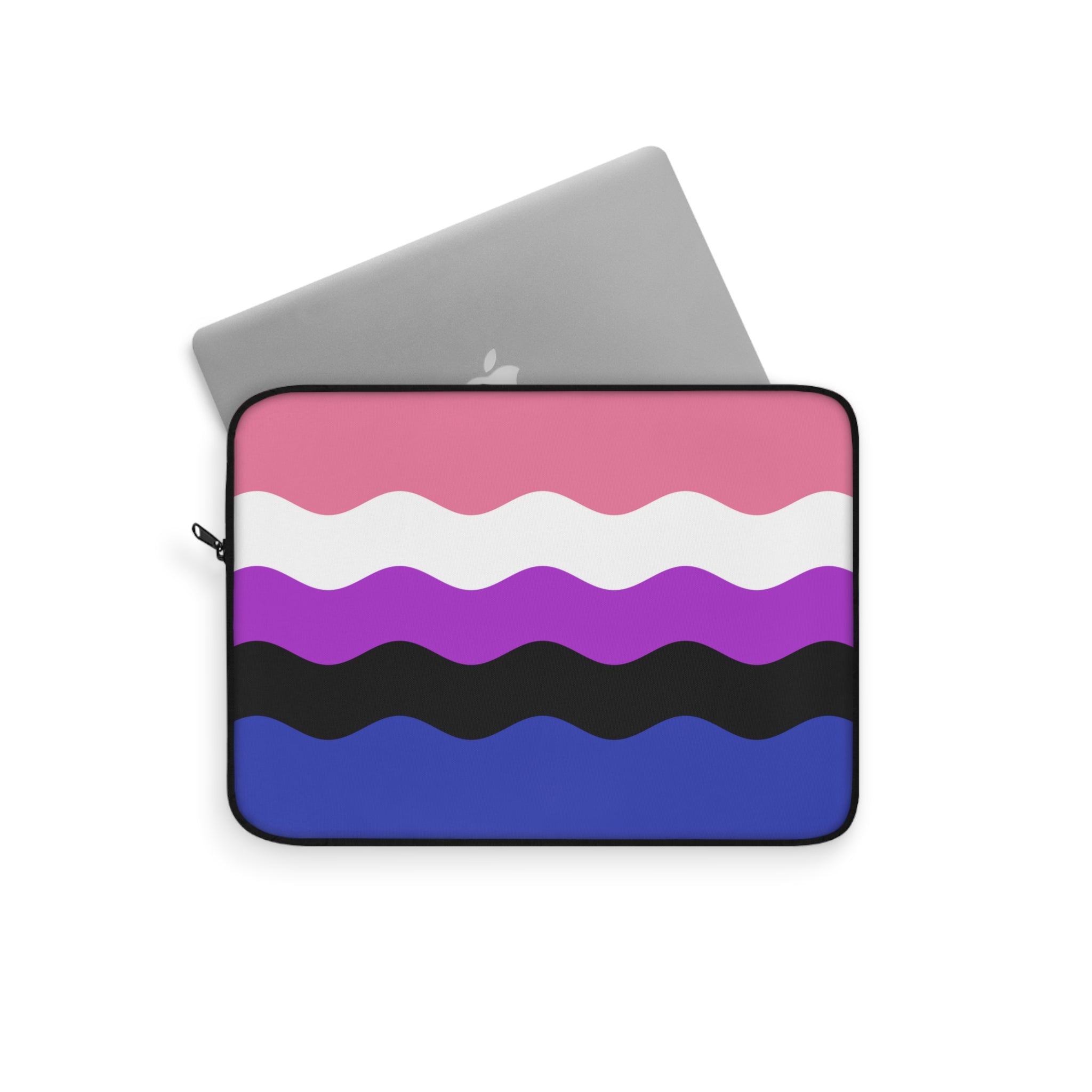 Genderfluid Pride Flag Laptop Sleeve: Ripple Print Protective Case