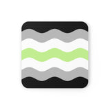 Agender Flag Coaster Set: 4 Corkwood Ripple Drink Coasters