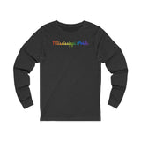 Mississippi Pride Long Sleeve Tee: Flowing Cursive Design with LGBTQ+ Gradient