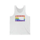 Oklahoma Pride Flag Tank: Rainbow LGBTQ+ State Silhouette Distressed Tank-Top