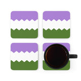 Genderqueer Flag Coaster Set: 4 Corkwood Wavey Drink Coasters