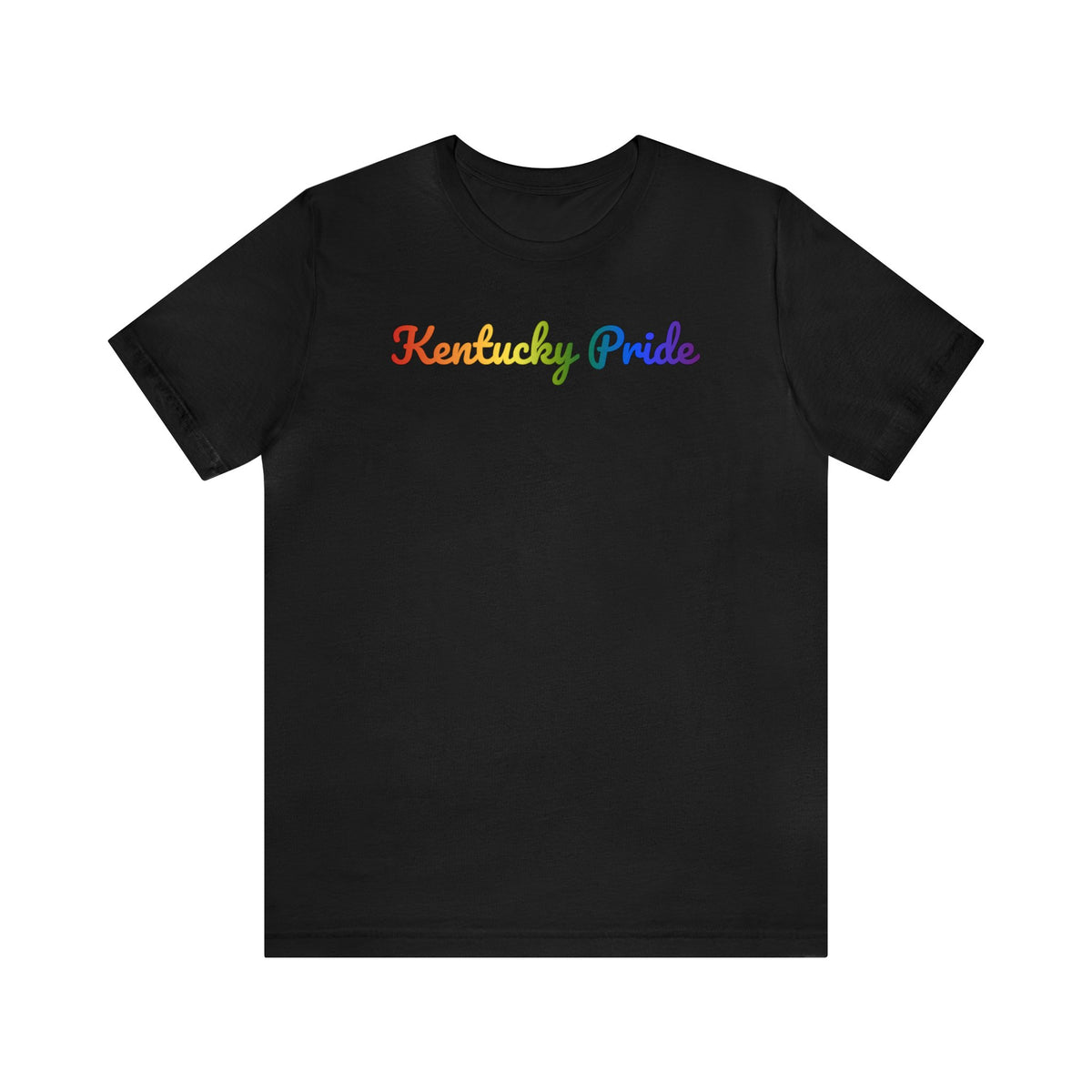 Kentucky Pride T-Shirt: Flowing Cursive Design with LGBTQ+ Gradient