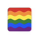 Pride Flag Coaster Set: 4 Corkwood Ripple Drink Coasters