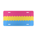 Pansexual Flag Wavey Vanity License Plate: Sharp Design for Cars