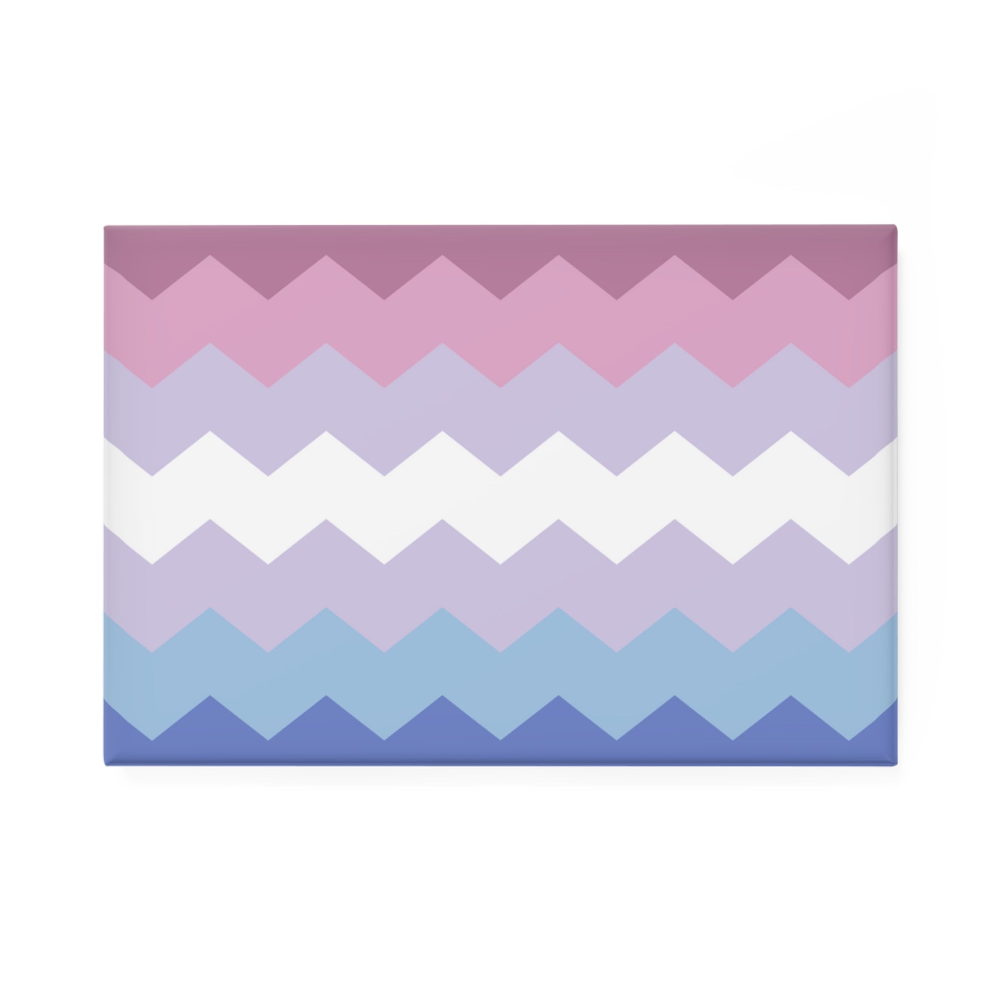 Bigender Pride Flag Magnet: Wavey Rectangle Button for Fridge