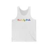 Kentucky Pride Tank Top: Flowing Cursive Design with LGBTQ+ Gradient