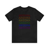 Arizona LGBTQ+ Pride Flag, Faded Black T-Shirt