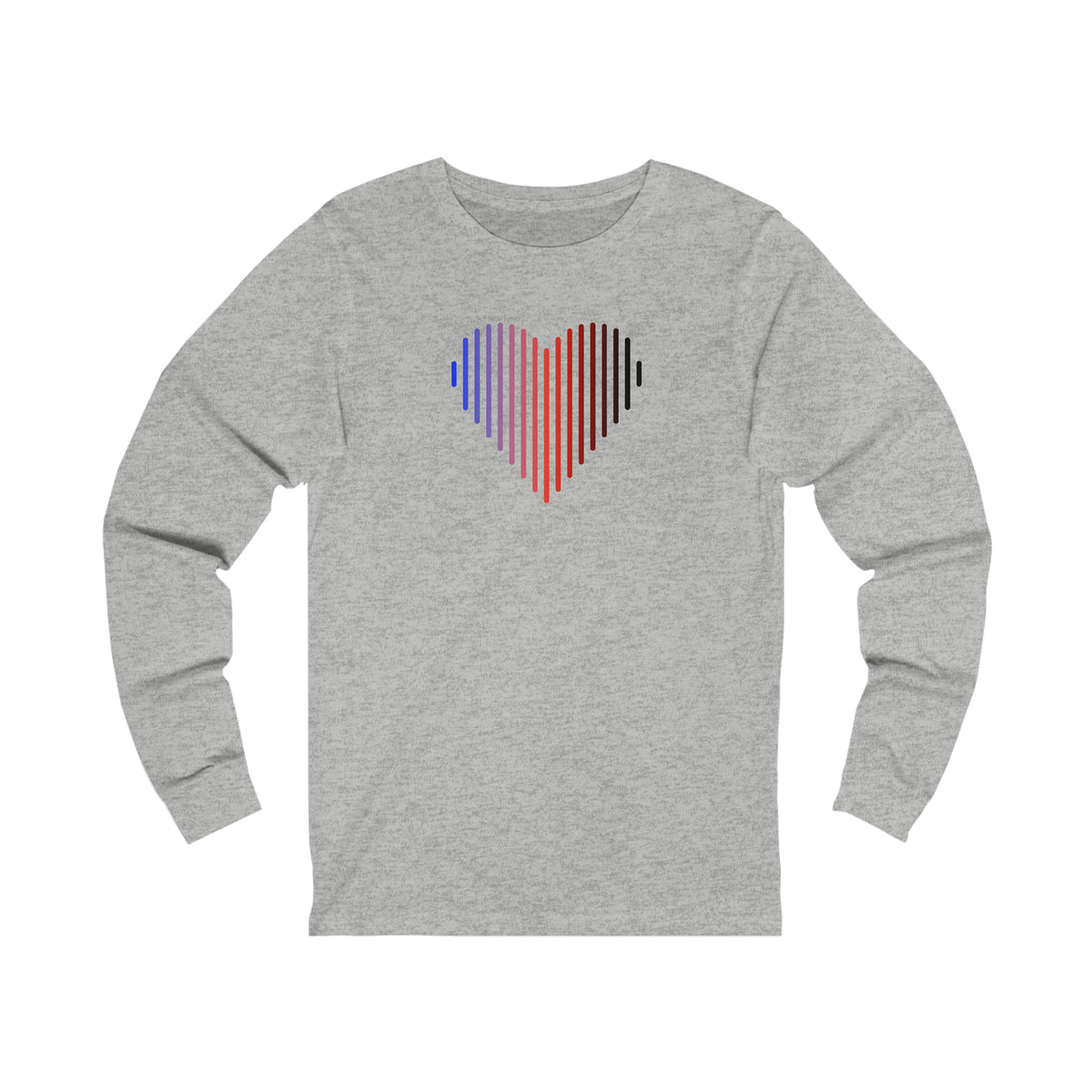 Polyamory Heart Lines Long Sleeve T-Shirt: Pride Gradient Tee