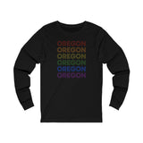 Oregon LGBTQ+ Pride Flag, Faded Black Long Sleeve Tee