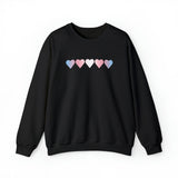 Transgender Flag Hearts Sweatshirt: Pride LGBTQ+ Gradient Design