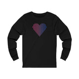 Bisexual Heart Lines Long Sleeve T-Shirt: Pride Gradient Tee