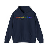 Connecticut is Gay Pride Hoodie: LGBTQ+ Flag Gradient Sweatshirt