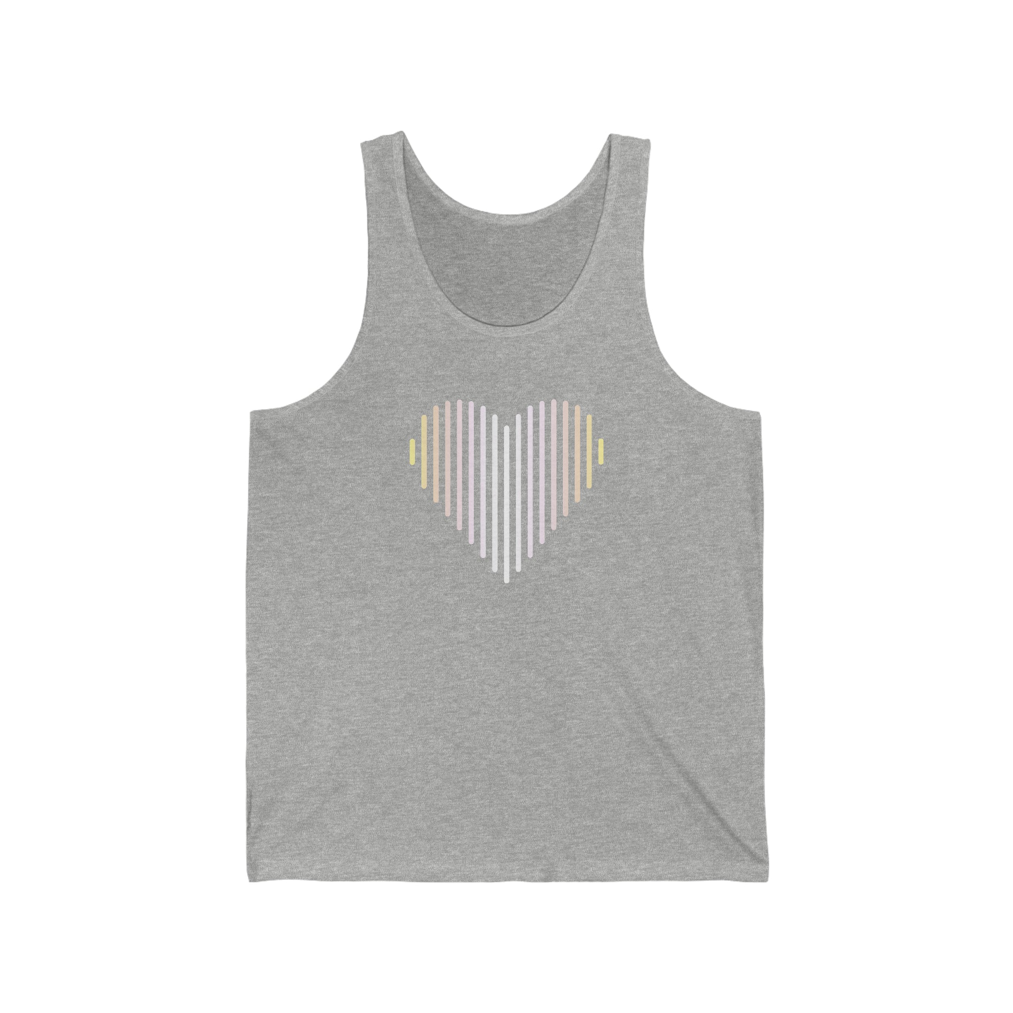 Pangender Heart Lines Tank-Top: Pride Gradient Tank