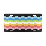 Queer Pride Flag Ripple Vanity License Plate: Wavey Design for Cars