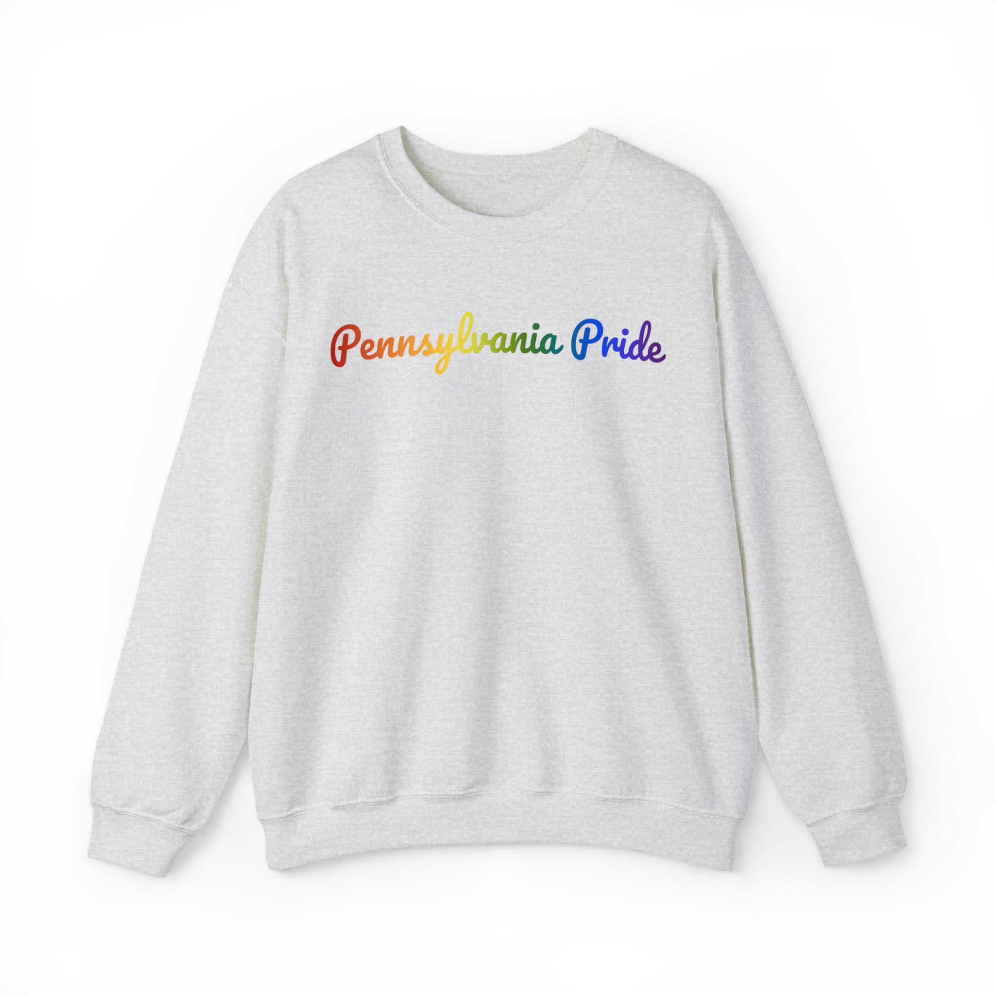 Pennsylvania Pride Sweatshirt: Flowing Cursive Design with LGBTQ+ Gradient