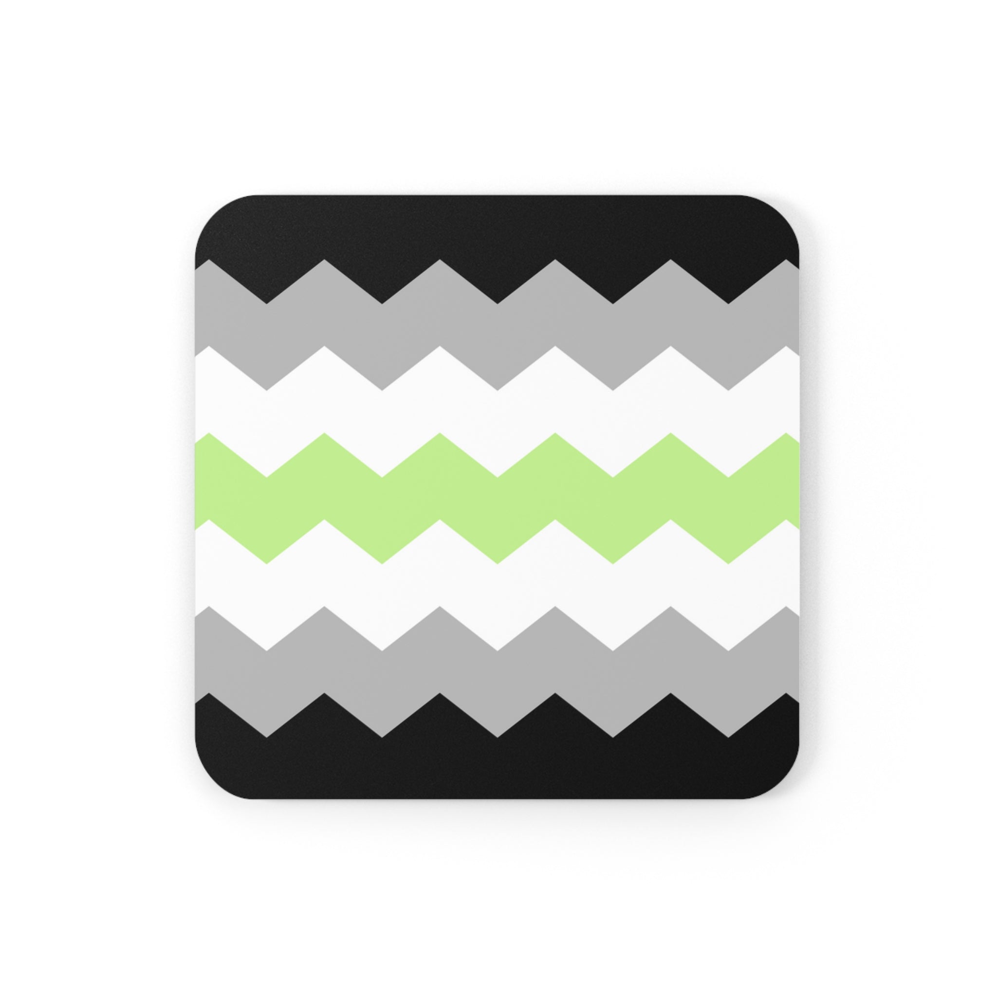 Agender Flag Coaster Set: 4 Corkwood Wavey Drink Coasters