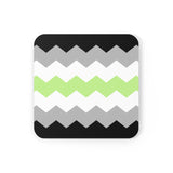 Agender Flag Coaster Set: 4 Corkwood Wavey Drink Coasters