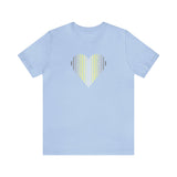 Demigender Heart Lines T-Shirt: Pride Gradient Tee