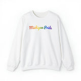 Michigan Pride Sweatshirt: Flowing Cursive Design with LGBTQ+ Gradient