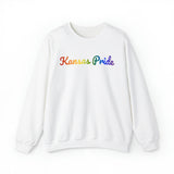 Kansas Pride Sweatshirt: Flowing Cursive Design with LGBTQ+ Gradient