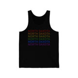 North Dakota LGBTQ+ Pride Flag, Faded Black Tank-Top