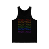 Montana LGBTQ+ Pride Flag, Faded Black Tank-Top