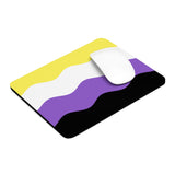 Nonbinary Flag Ripple Mousepad: Wavey Design for Desk