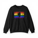 Illinois Pride Flag Sweater: Rainbow LGBTQ+ State Silhouette Distressed Sweatshirt