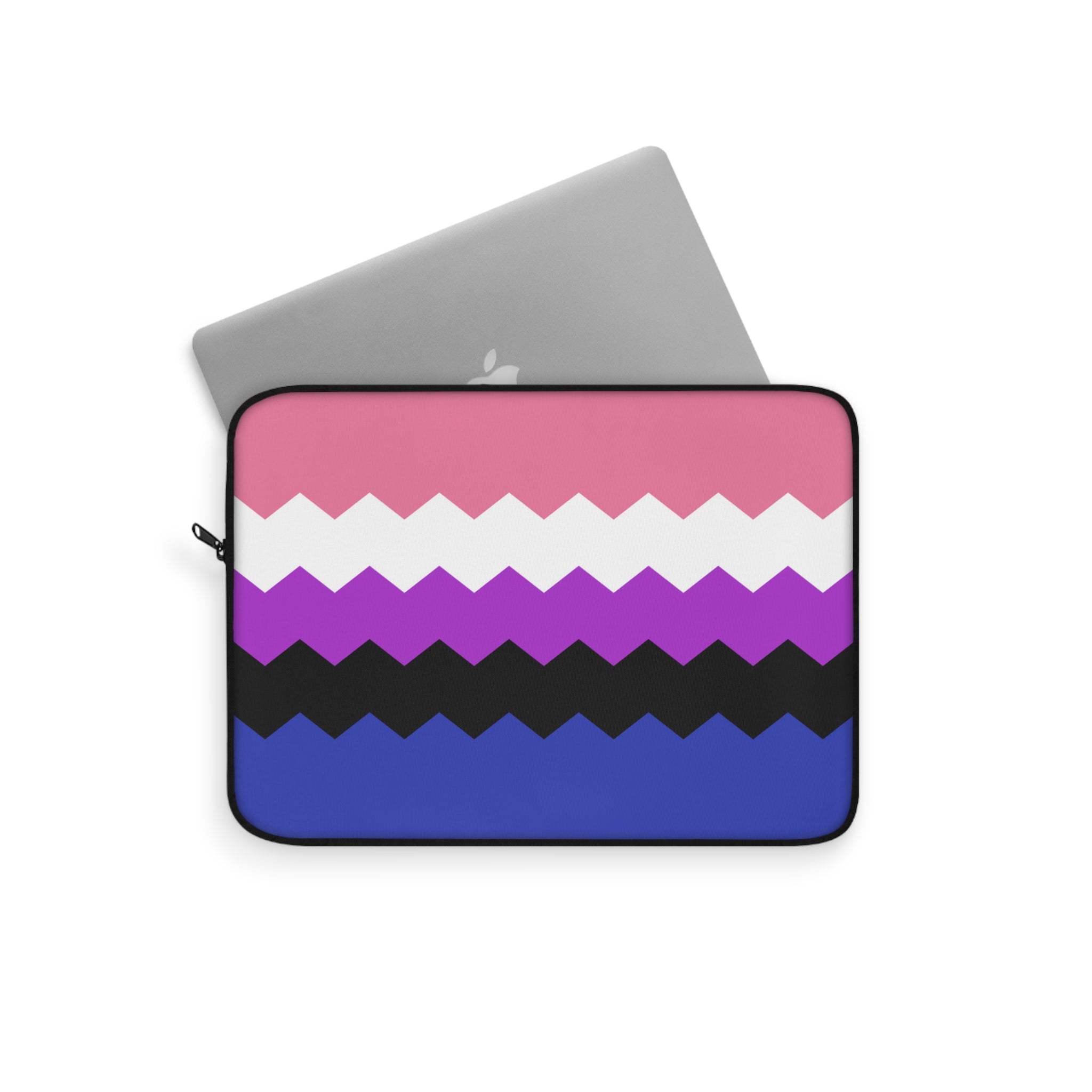 Genderfluid Pride Flag Laptop Sleeve: Wavey Print Protective Case