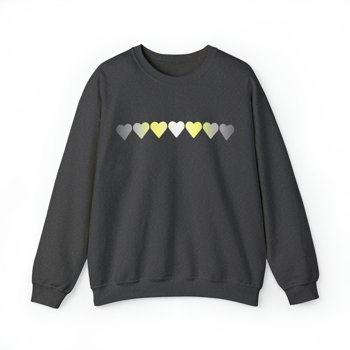 Demigender Flag Hearts Sweatshirt: Pride LGBTQ+ Gradient Design