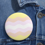 Pangender Pride Flag Pin: Round Button with Wavey Design