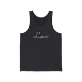 Bigender Love Script Tank: Subtly Elegant Pride Tank-Top