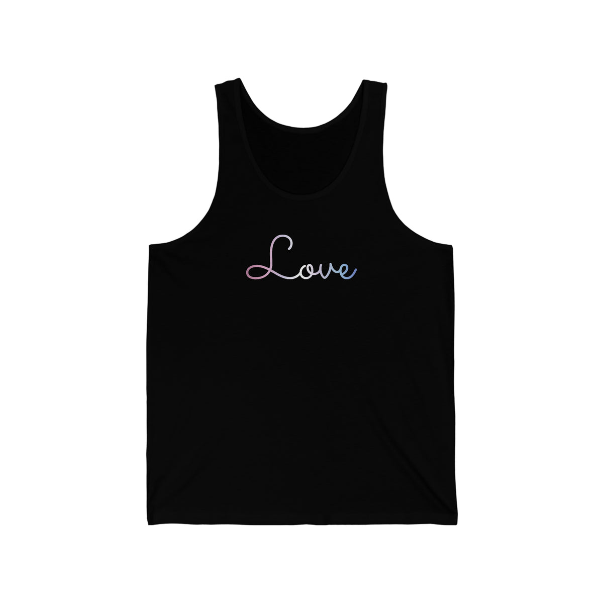 Bigender Love Script Tank: Subtly Elegant Pride Tank-Top