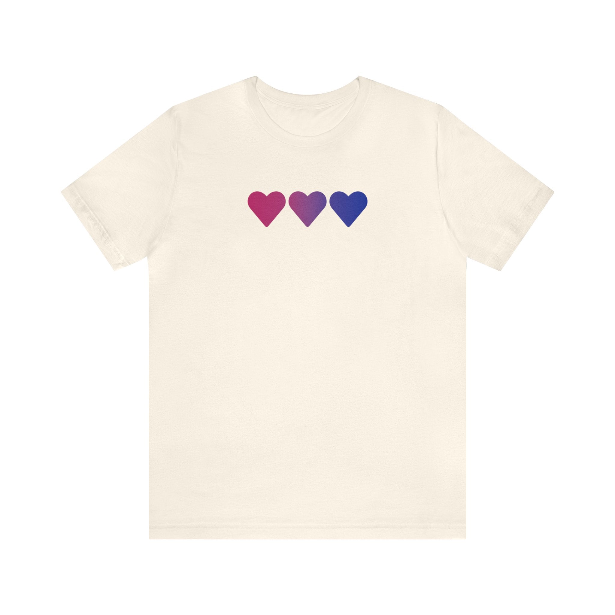 Bisexual Flag Hearts T-Shirt: Pride LGBTQ+ Gradient Design