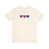 Bisexual Flag Hearts T-Shirt: Pride LGBTQ+ Gradient Design