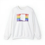 Arizona Pride Flag Sweater: Rainbow LGBTQ+ State Silhouette Distressed Sweatshirt