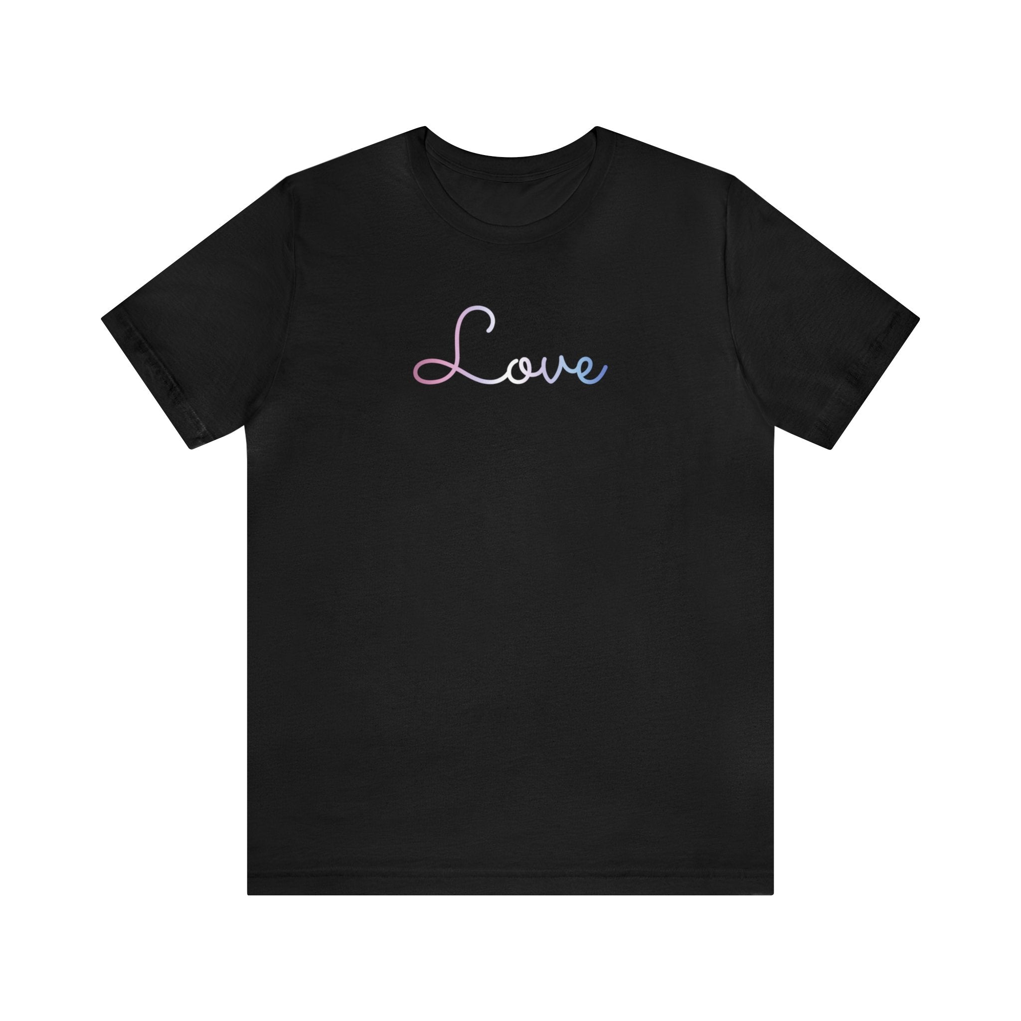 Bigender Love Script Tee: Subtly Elegant Pride T-Shirt