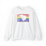 South Carolina Pride Flag Sweater: Rainbow LGBTQ+ State Silhouette Distressed Sweatshirt